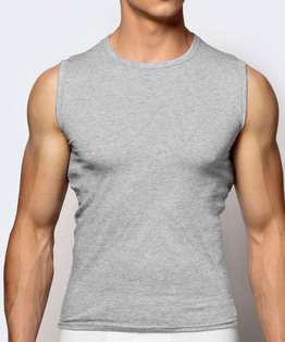 Bawełniana koszulka męska w kolorze szary melanż