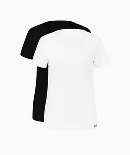 Dwupack koszulek damskich w kolorze białym i czarnym #1