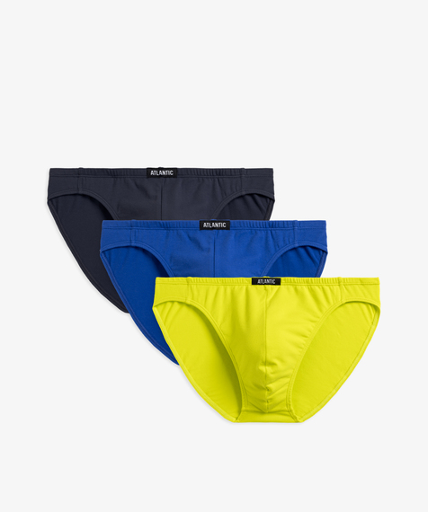 3-pack slipów męskich w kolorach: limonkowy, niebieski i granatowy #1