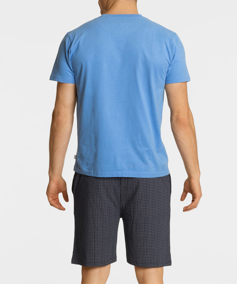 Piżama męska składa się ze spodenek długości do kolan oraz koszulki z krótkim rękawem #5