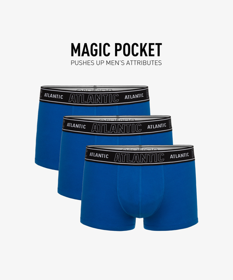 3-PACK bokserek męskich Magic Pocket mają niebieski kolor #1