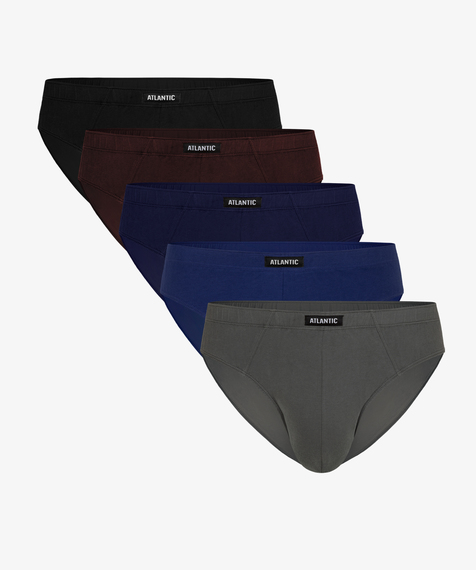 W 5-packu znajdują się slipy męskie w kolorze: kobaltowym,, khaki, czarnym, czekoladowym i niebieskim #1