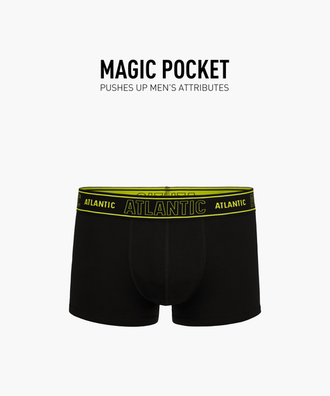 W pudełku znajdziesz bokserki męskie Magic Pocket w kolorze czarnym #1